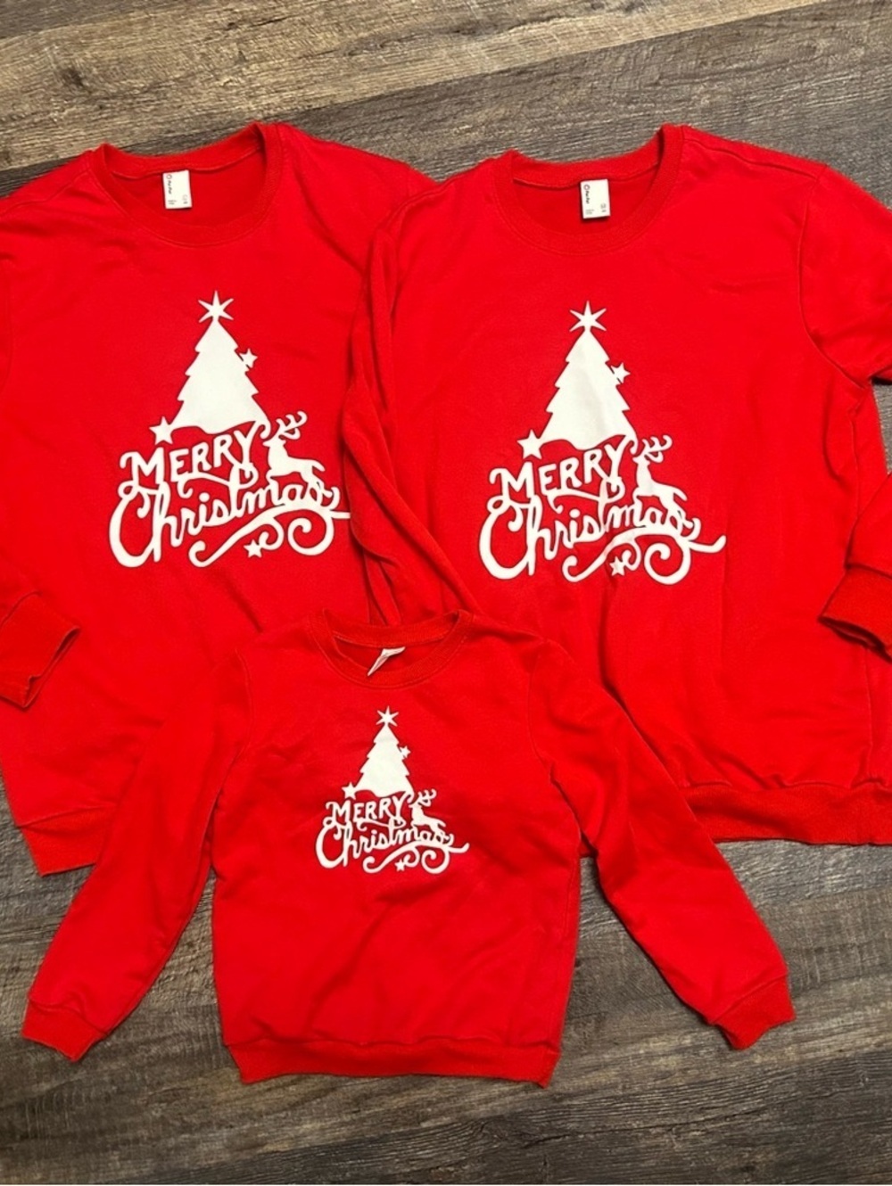 Matching Family Christmas Sweaters Red Merry Christmas Set Mom Dad Kid Holiday